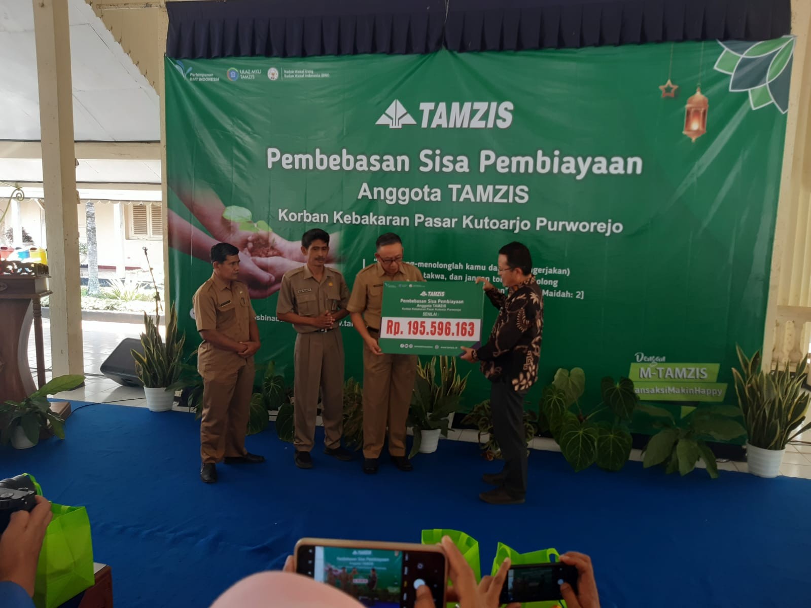 Tamzis Berikan Pembebasan Sisa Pembiayaan Bagi Anggota Tamzis Korban Kebakaran Pasar Kutoarjo 